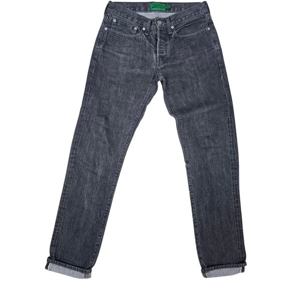 Club Monaco Selvedge Barrette Button Jeans Men 29 x 32 Grey Wash Made In USA - Picture 1 of 12